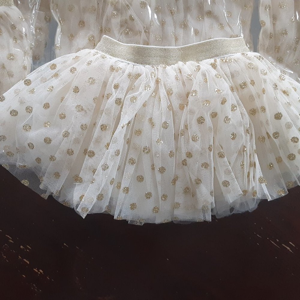 Baby Girl Tutu Skirts Bundle Gold Glitter Polka Dot 12 Skirts - Picture 2 of 9